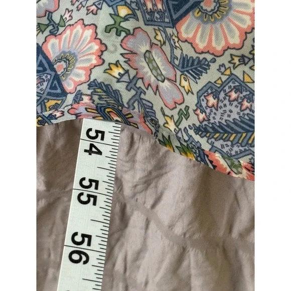 Ella Moss Maxi Dress Floral Print V Neck‎ Tie Waist Casual Blue Size L - Picture 7 of 8